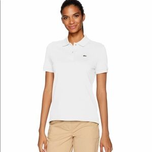J. Crew x Lacoste Collab White Pique Polo, 40